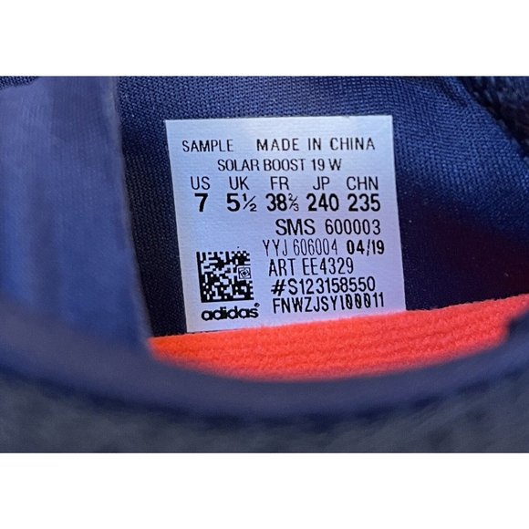 ADIDAS SOLAR BOOST 19 BLUE RUNNING SHOES SNEAKERS WOMENS 7 - Picture 7 of 8